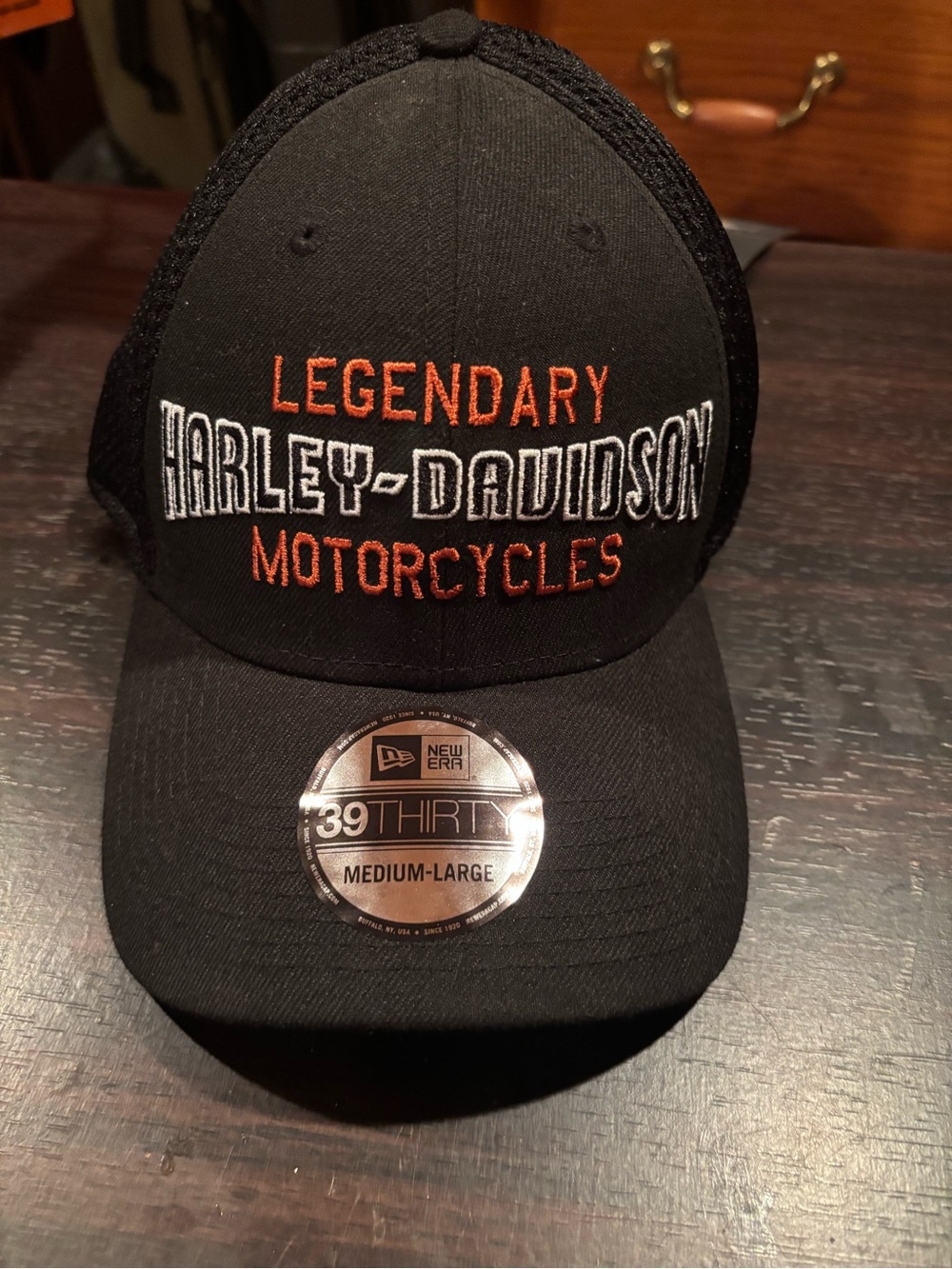 Harley Davidson fitted cap, hat, black